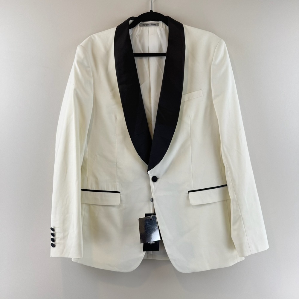 Stacy Adams Tuxedo Jacket Mens 40L Formal Shawl Lapel Two Tone Blazer